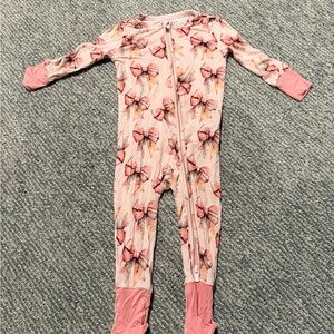 Posh Peanut Pink Bow Onesie